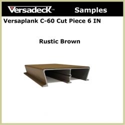 Samples Aluminum Decking C-60 Cut Piece 6 IN Rustic Brown