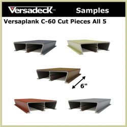 Samples Aluminum Decking C-60 Cut Pieces 6 IN All 5