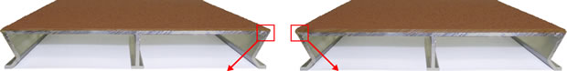 Versadeck aluminum decking photo showing polyurea coating thickness options