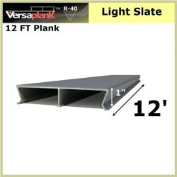 12 FT Residential Plank Aluminum Decking Light Slate