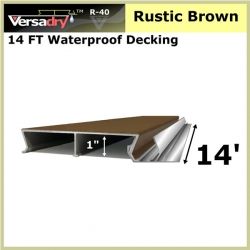 14 FT Residential Waterproof Aluminum Decking Rustic Brown