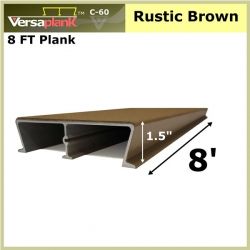 8 FT Commercial Plank Aluminum Decking Rustic Brown
