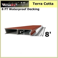 8 FT Residential Waterproof Aluminum Decking Terra Cotta