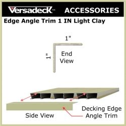Aluminum Decking Edge Angle Trim 1 IN Light Clay