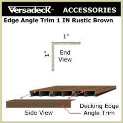 Aluminum Decking Edge Angle Trim 1 IN Rustic Brown