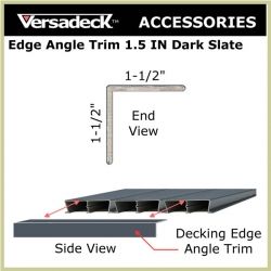 Aluminum Decking Edge Angle Trim 1.5 IN Dark Slate