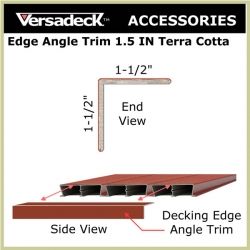 Aluminum Decking Edge Angle Trim 1.5 IN Terra Cotta