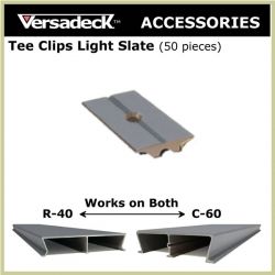 Tee Clips 50 Pieces Aluminum Deck Accessories Light Slate