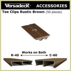 Tee Clips 50 Pieces Aluminum Deck Accessories Rustic Brown