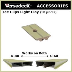 Tee Clips 50 Pieces Aluminum Deck Accessories Light Clay